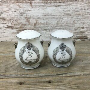 Vintage 25th Anniversary Salt and Pepper Shakers Napco Made in Japan